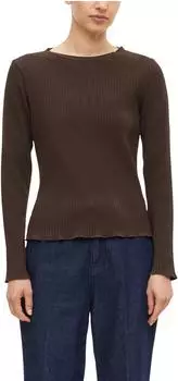 s.Oliver Geripptes T-Shirt im Slim Fit braun 2182292.8944.