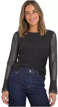 Street One Shirt aus Mesh mit langen Volant-&Auml;rmeln (A32607227874)