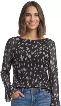 Street One Shirt aus Mesh mit langen Volant-&Auml;rmeln (A32607230001)