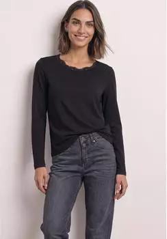 Street One Langarm Shirt mit Rundhals und Spitze (A32591510001)