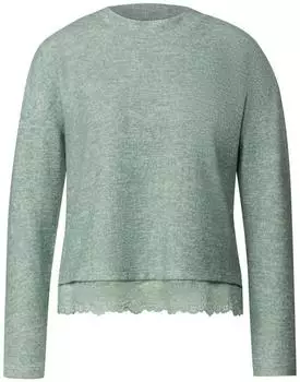 Street One Langarm Shirt mit Rundhals und Spitzenborte (A32606318035)