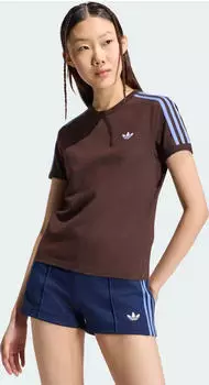 Adidas 3-Streifen T-Shirt Schmal Geschnitten Aurora Coffee/Blue Fusion (Ku8194)