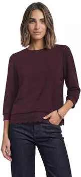 Street One 3/4-Arm Shirt mit Spitzenkante am Saum (A32584117820) rustic rouge