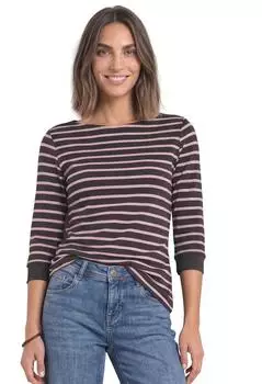 Street One 3/4-Arm Shirt mit Boat Neck und Streifen (A32589527927) vintage blush