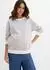 bonprix T-Shirt Oversize-Passform Halbarm mit Streifenmuster (61161942) schattengrau/wollweiß gestreift