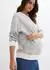 bonprix T-Shirt Oversize-Passform Halbarm mit Streifenmuster (61161942) schattengrau/wollweiß gestreift