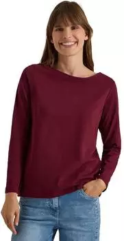 Cecil Fine Knit Crew Neck Pullover (46131552) red wine