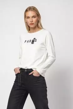 Monari Langarmshirt Panther Regular Fit off-white
