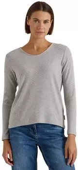Cecil Langarmshirt in Unifarbe (B325866) light grey melange
