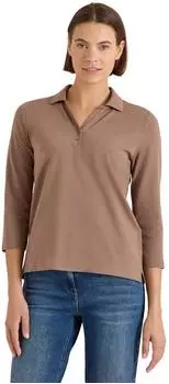 Cecil Poloshirt aus reiner Baumwolle (CCB32568717188XXL) cocoa taupe