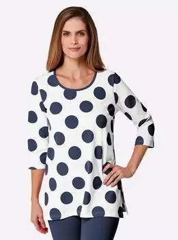 Feel Good Feel Good Longshirt Rundhalsshirt (50309055) ecru/marine