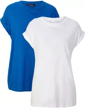 bonprix Long shirt aus Baumwolle (97610095) blau/wei&szlig;