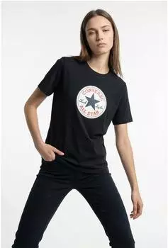 Converse Chuck Patch Tee Kurzarm T-Shirt aus Baumwolle (CVW5T103_NE001BLA) schwarz