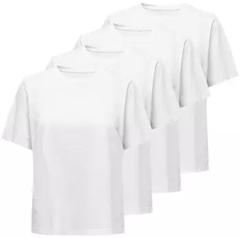 Only Onllara S/S Boxy Tee JRS 3/4-Arm-Shirt (15081750) all white