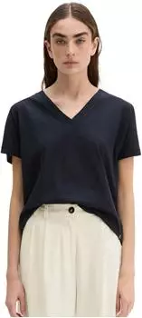 Marc O'Polo T-Shirt mit TENCEL&trade; Modal V-Ausschnitt Normale Passform (14314927) dark navy