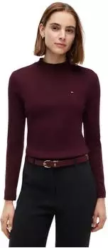 Tommy Hilfiger Slim Cody Mock-NK LS Langarmshirt Slim Fit deep burgundy
