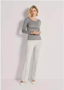 Madeleine Langarmshirt mit Rundhals & Kaschmir (72757846) silbergrau/melange