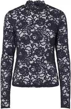 Y.A.S YASLACEY LS LACE TOP S. NOOS Langarmshirt Slim Fit (26039992) navy blazer