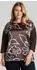 Tom Tailor 3/4-Arm-Shirt mit grafischem Muster (50609654) java schwarz braun
