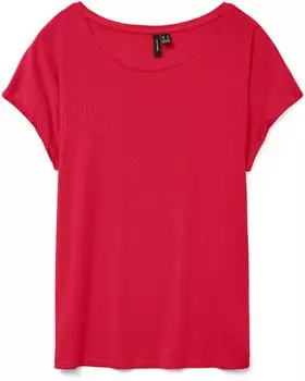 Vero Moda VMAVA PLAIN SS TOP JRS NOOS Regular Fit rot