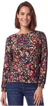 Cecil 3231458 Langarm Shirt mit Boat Neck und Print truffle braun
