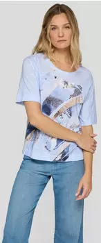Rabe Kurzarmshirt mit Allover-Print (56-118381) ozean