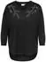 Only CARALBA L/S V-NECK DECO TOP JRS BF Regular Fit (34549043) schwarz detail:silber stone leafs
