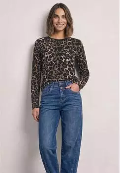 Street One Langarm Shirt mit Rundhals und Leo-Muster (A32609830001)