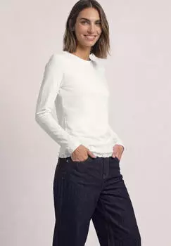 Street One Langarm Shirt mit Rundhals und Spitzenkante (A32608210108)