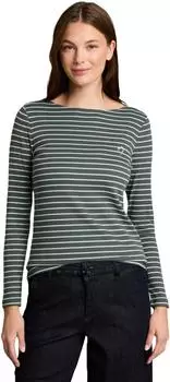 Tom Tailor 1051234 Langarmshirt mit Streifenmuster gr&uuml;n
