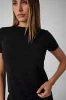 T-Shirt GUESS "MARIKA T-SHIRT", Damen, Gr. S, schwarz (jet schwarz a996), Single