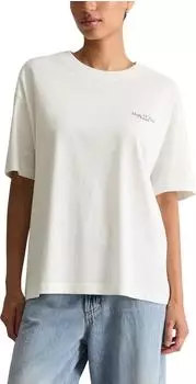 Marc O'Polo Logo-T-Shirt Relaxed aus Organic Cotton (5000010007) silky weiß