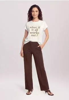 Cartoon Kurzarmshirt mit Ärmelaufschlag (67261436) patch cream/beige