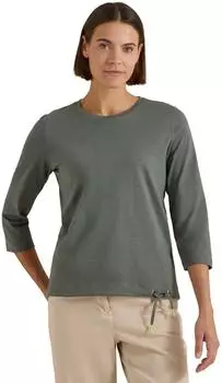 Cecil 3/4-Arm-Shirt mit Knotendetail und Elastiksaum (B325676) dried olive green