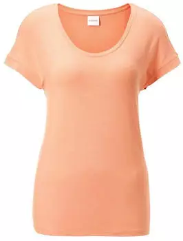 Madeleine Jerseybluse Elegantes Viskose-Oberteil Kurzarmshirt (29017359) pastellorange