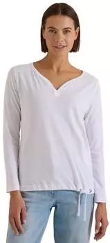 Cecil Split Neck Langarmshirt (B325809) wei&szlig;
