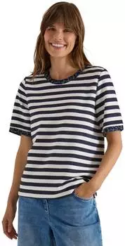 Cecil T-Shirt mit Animal-Print Details (B325682) urban dark blue