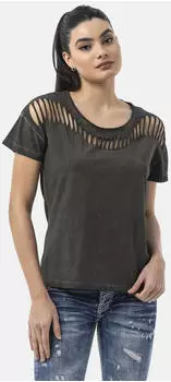 Cipo & Baxx T-Shirt mit Frontprint (25692921) anthrazit