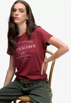 Superdry Luxe Casual Classic Tee Print-Shirt Slim Fit (94162918) stanton red