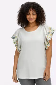 Sheego Halbarmshirt (85310130) ecru/royalblau