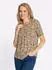 Sieh an! T-Shirt Longshirt Langarm beige-schoko-bedruckt