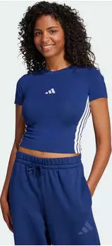 adidas Essentials 3-Streifen Slim Baby T-Shirt kurzarm dark blue/white (Damen) (JE1240)