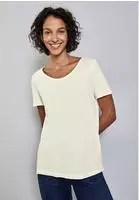 Street One CCA3228971010838, Street One Basic T-Shirt in Unifarbe Wei&szlig;