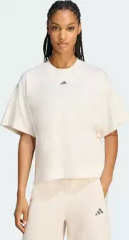 adidas 3 Stripes Studio Boyfriend T-Shirt kurzarm wonder white (Damen) (LF0089)