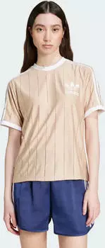 adidas Adicolor 3-Streifen Pinstripe T-Shirt kurzarm magic beige (Damen) (IY7232)