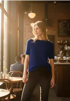 Street One Studio Kuscheliges Basic T-Shirt kurzarm zenith blue (Damen) (F32430617159)