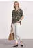 Street One Blusenshirt mit Split Neck und Print T-Shirt kurzarm schwarz (Damen) (A34667620001)