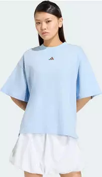 adidas 3 Stripes Studio Boyfriend T-Shirt kurzarm glow blue (Damen) (KX3167)