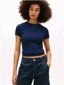 Tommy Hilfiger Essential Slim Fit T-Shirt kurzarm navy/empire blue stripe (Damen) (DW0DW214300XQ)