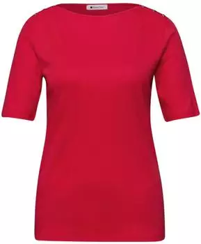 Street One Knopfdetail T-Shirt kurzarm salsa red (Damen) (A32477817504)